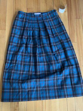 VINTAGE Pendleton Tartan Skirt Plaid Virgin Wool Size 12